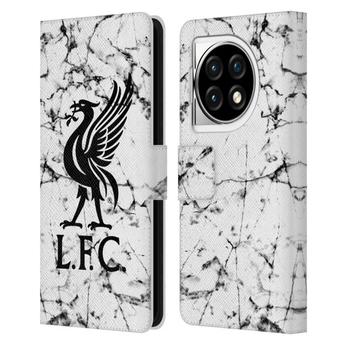 Liverpool Football Club Marble Black Liver Bird Leather Book Wallet Case Cover For OPPO OnePlus Ace 3 5G