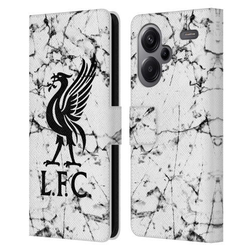 Liverpool Football Club Marble Black Liver Bird Leather Book Wallet Case Cover For Xiaomi Redmi Note 13 Pro Plus 5G