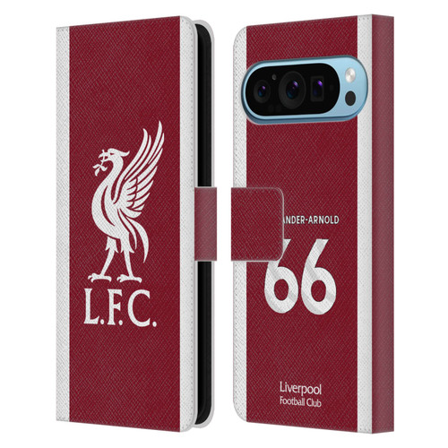 Liverpool Football Club 2023/24 Players Home Kit Trent Alexander-Arnold Leather Book Wallet Case Cover For Google Pixel 9 / Pixel 9 Pro