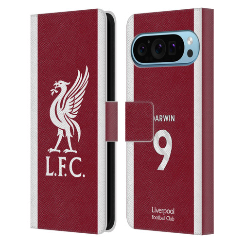 Liverpool Football Club 2023/24 Players Home Kit Darwin Núñez Leather Book Wallet Case Cover For Google Pixel 9 / Pixel 9 Pro