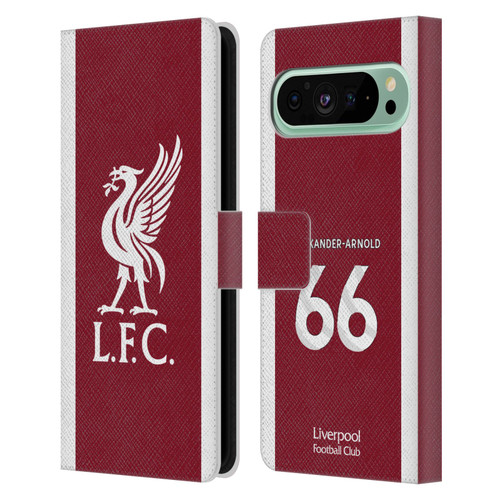 Liverpool Football Club 2023/24 Players Home Kit Trent Alexander-Arnold Leather Book Wallet Case Cover For Google Pixel 9 Pro XL