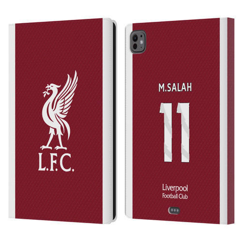 Liverpool Football Club 2023/24 Players Home Kit Mohamed Salah Leather Book Wallet Case Cover For Apple iPad Pro 11 M4 2024