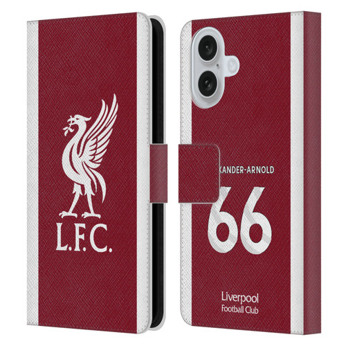 Liverpool Football Club 2023/24 Players Home Kit Trent Alexander-Arnold Leather Book Wallet Case Cover For Apple iPhone 16