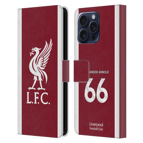 Liverpool Football Club 2023/24 Players Home Kit Trent Alexander-Arnold Leather Book Wallet Case Cover For Apple iPhone 16 Pro Max