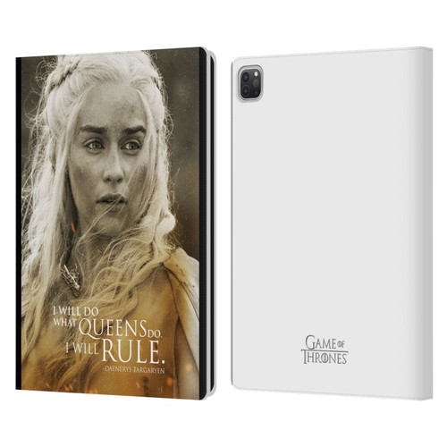HBO Game of Thrones Character Portraits Daenerys Targaryen Leather Book Wallet Case Cover For Apple iPad Pro 13 M4 2024