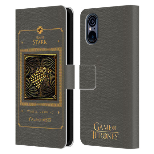 HBO Game of Thrones Golden Sigils Stark Border Leather Book Wallet Case Cover For Sony Xperia 5 V 5G