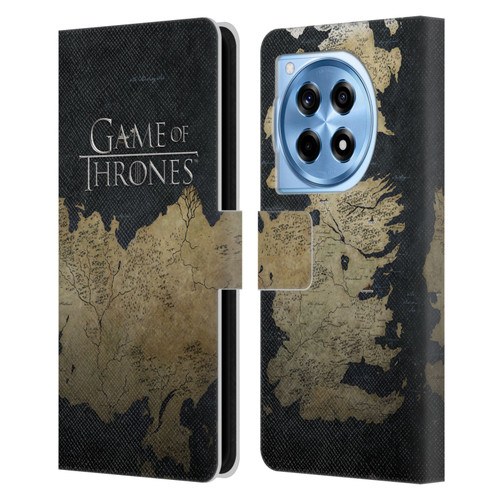 HBO Game of Thrones Key Art Westeros Map Leather Book Wallet Case Cover For OnePlus 12R