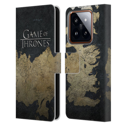 HBO Game of Thrones Key Art Westeros Map Leather Book Wallet Case Cover For Xiaomi 14