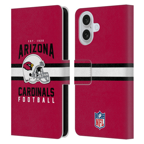 NFL Arizona Cardinals Graphics Helmet Typography Leather Book Wallet Case Cover For Apple iPhone 16
