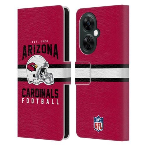 NFL Arizona Cardinals Graphics Helmet Typography Leather Book Wallet Case Cover For OnePlus Nord CE 3 Lite 5G
