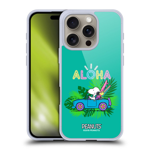 Peanuts Snoopy Aloha Disco Tropical Surf Soft Gel Case for Apple iPhone 16 Pro & MagSafe