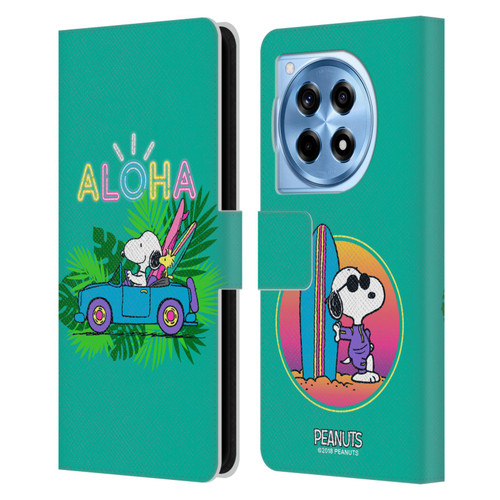 Peanuts Snoopy Aloha Disco Tropical Surf Leather Book Wallet Case Cover For OnePlus 12R