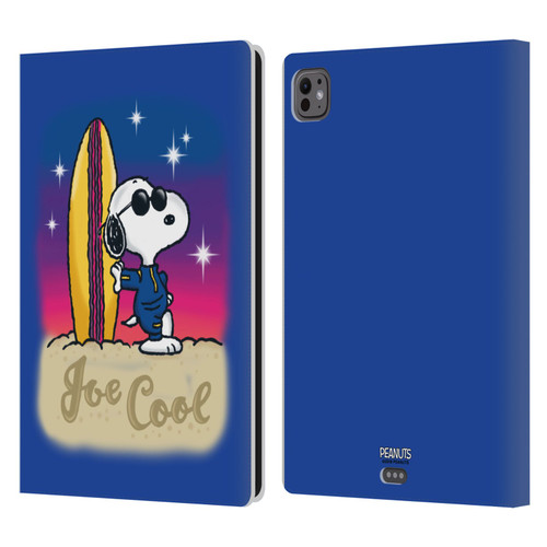 Peanuts Snoopy Boardwalk Airbrush Joe Cool Surf Leather Book Wallet Case Cover For Apple iPad Pro 11 M4 2024