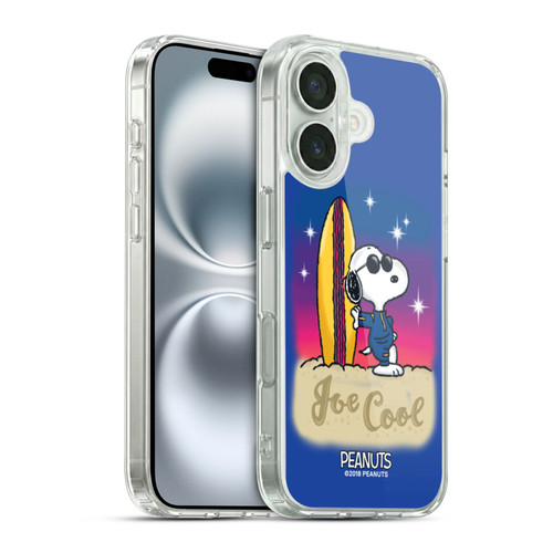 Peanuts Snoopy Boardwalk Airbrush Joe Cool Surf Soft Gel Case for Apple iPhone 16 & MagSafe