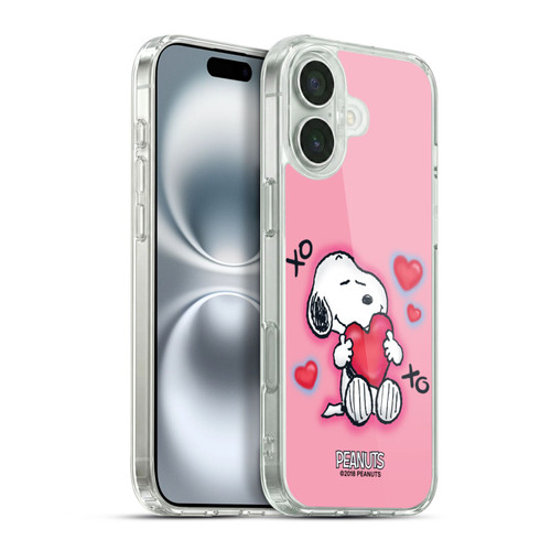 Peanuts Snoopy Boardwalk Airbrush XOXO Soft Gel Case for Apple iPhone 16 Plus & MagSafe