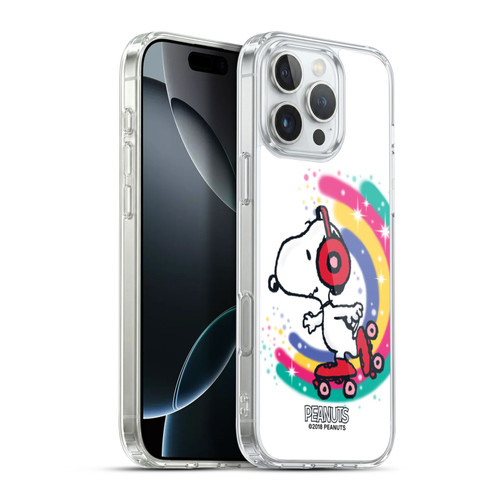 Peanuts Snoopy Boardwalk Airbrush Colourful Skating Soft Gel Case for Apple iPhone 16 Pro Max & MagSafe
