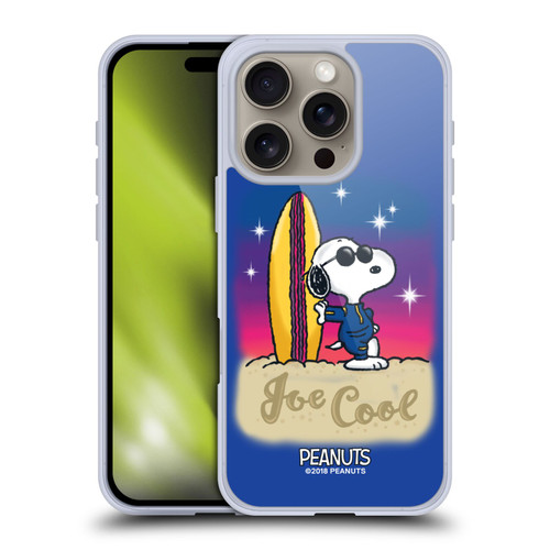 Peanuts Snoopy Boardwalk Airbrush Joe Cool Surf Soft Gel Case for Apple iPhone 16 Pro & MagSafe