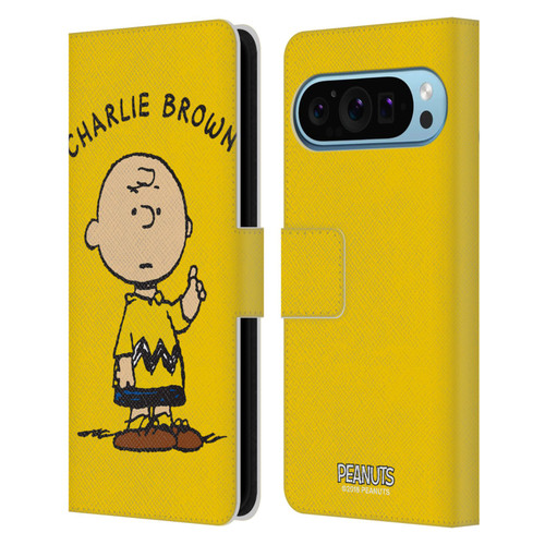 Peanuts Characters Charlie Brown Leather Book Wallet Case Cover For Google Pixel 9 / Pixel 9 Pro