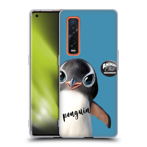 Animal Club International Faces Penguin Soft Gel Case for OPPO Find X2 Pro 5G