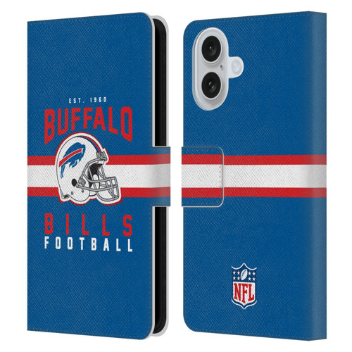 NFL Buffalo Bills Graphics Helmet Typography Leather Book Wallet Case Cover For Apple iPhone 16