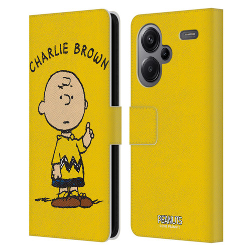 Peanuts Characters Charlie Brown Leather Book Wallet Case Cover For Xiaomi Redmi Note 13 Pro Plus 5G