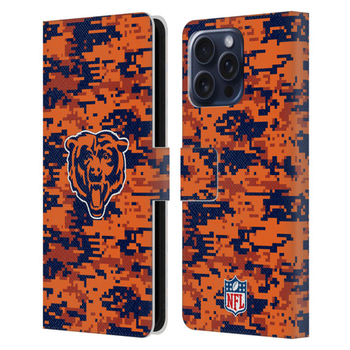NFL Chicago Bears Graphics Digital Camouflage Leather Book Wallet Case Cover For Apple iPhone 16 Pro Max NFL Chicago Bears Graphics Digital Camouflage Leather Book Wallet Case Cover For Apple iPhone 16 Pro Max