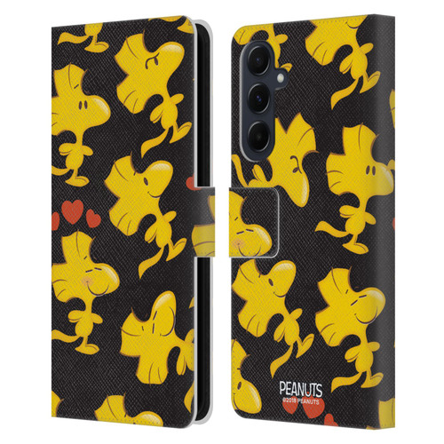 Peanuts Character Patterns Woodstock Leather Book Wallet Case Cover For Samsung Galaxy A55 5G