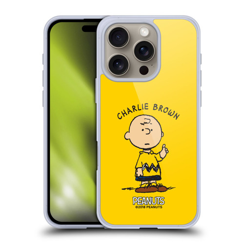 Peanuts Characters Charlie Brown Soft Gel Case for Apple iPhone 16 Pro