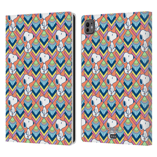 Peanuts Snoopy Deco Dreams Orange Pattern Leather Book Wallet Case Cover For Apple iPad Pro 11 M4 2024