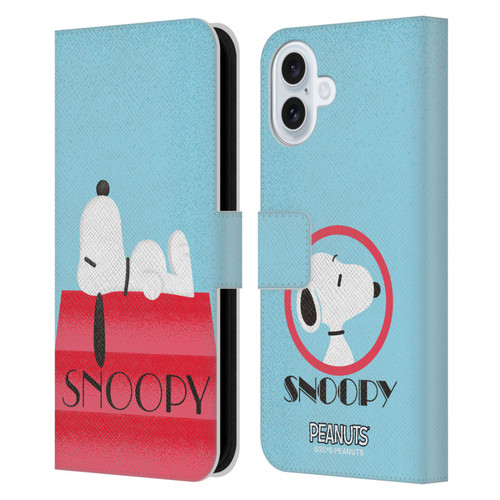 Peanuts Snoopy Deco Dreams House Leather Book Wallet Case Cover For Apple iPhone 16 Plus