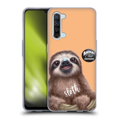 Animal Club International Faces Sloth Soft Gel Case for OPPO Find X2 Lite 5G