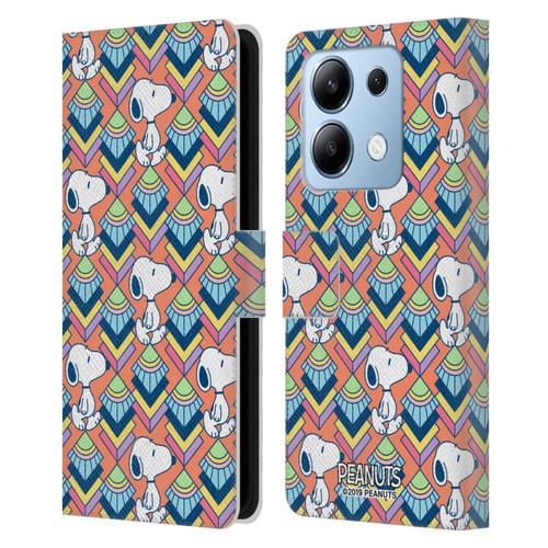 Peanuts Snoopy Deco Dreams Orange Pattern Leather Book Wallet Case Cover For Xiaomi Redmi Note 13/13 Pro 5G