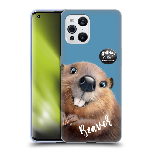 Animal Club International Faces Beaver Soft Gel Case for OPPO Find X3 / Pro