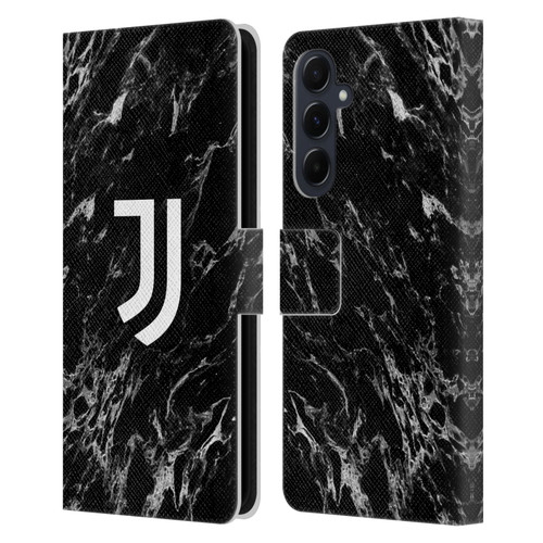 Juventus Football Club Marble Black Leather Book Wallet Case Cover For Samsung Galaxy A55 5G