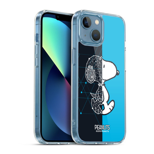Peanuts Halfs And Laughs Snoopy Geometric Soft Gel Case for Apple iPhone 13 Mini & MagSafe