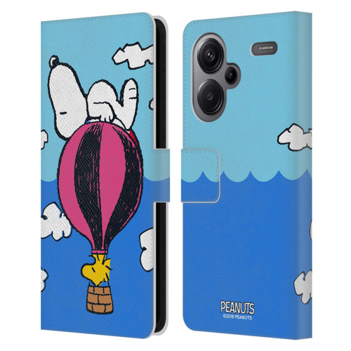 Peanuts Halfs And Laughs Snoopy & Woodstock Balloon Leather Book Wallet Case Cover For Xiaomi Redmi Note 13 Pro Plus 5G