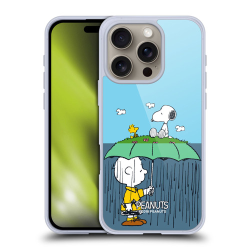 Peanuts Halfs And Laughs Charlie, Snoppy & Woodstock Soft Gel Case for Apple iPhone 16 Pro