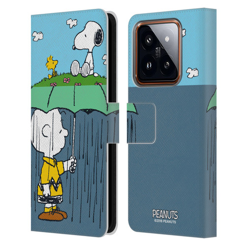 Peanuts Halfs And Laughs Charlie, Snoppy & Woodstock Leather Book Wallet Case Cover For Xiaomi 14