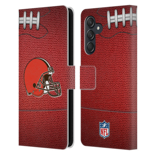 NFL Cleveland Browns Graphics Football Leather Book Wallet Case Cover For Samsung Galaxy M55 5G