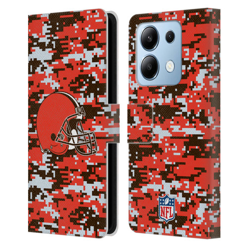 NFL Cleveland Browns Graphics Digital Camouflage Leather Book Wallet Case Cover For Xiaomi Redmi Note 13/13 Pro 5G