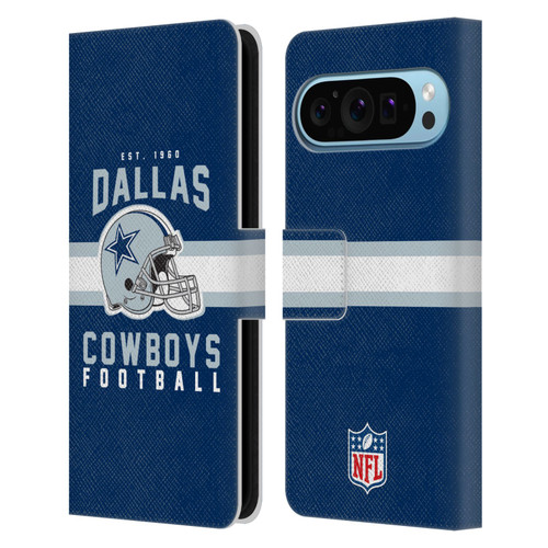 NFL Dallas Cowboys Graphics Helmet Typography Leather Book Wallet Case Cover For Google Pixel 9 / Pixel 9 Pro