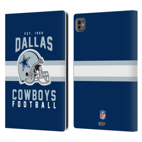 NFL Dallas Cowboys Graphics Helmet Typography Leather Book Wallet Case Cover For Apple iPad Pro 11 M4 2024