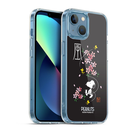 Peanuts Oriental Snoopy Cherry Blossoms Soft Gel Case for Apple iPhone 13 Mini & MagSafe