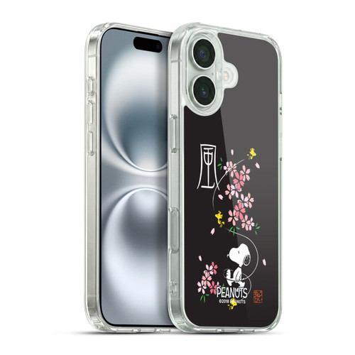 Peanuts Oriental Snoopy Cherry Blossoms Soft Gel Case for Apple iPhone 16 Plus & MagSafe