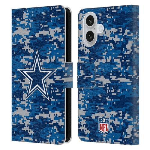 NFL Dallas Cowboys Graphics Digital Camouflage Leather Book Wallet Case Cover For Apple iPhone 16 NFL Dallas Cowboys Graphics Digital Camouflage Leather Book Wallet Case Cover For Apple iPhone 16