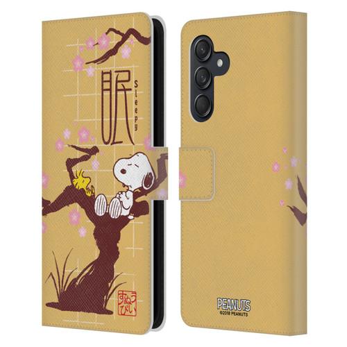 Peanuts Oriental Snoopy Sleepy Leather Book Wallet Case Cover For Samsung Galaxy M55 5G
