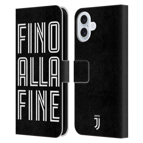 Juventus Football Club Type Fino Alla Fine Black Leather Book Wallet Case Cover For Apple iPhone 16 Plus