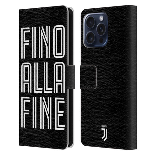 Juventus Football Club Type Fino Alla Fine Black Leather Book Wallet Case Cover For Apple iPhone 16 Pro Max