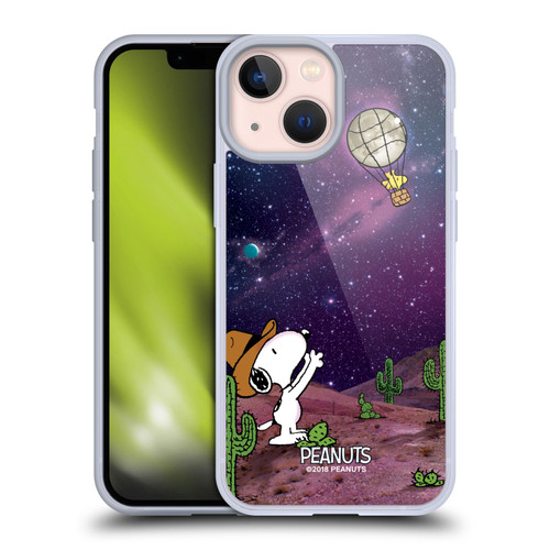 Peanuts Snoopy Space Cowboy Nebula Balloon Woodstock Soft Gel Case for Apple iPhone 13 Mini & MagSafe