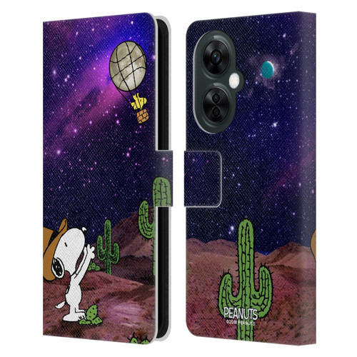 Peanuts Snoopy Space Cowboy Nebula Balloon Woodstock Leather Book Wallet Case Cover For OnePlus Nord CE 3 Lite 5G